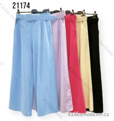 Kalhoty dlouhé s páskem dámské (S/M ONE SIZE) ITALSKÁ MÓDA IMPHD2321174