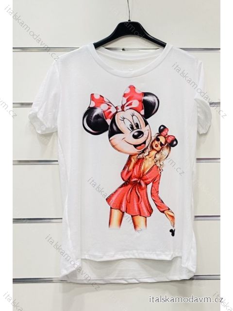Tričko krátký rukáv dámské (S/M ONE SIZE) ITALSKÁ MÓDA IMWK21233/DR S/M bílá