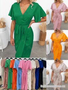 Šaty letní elegantní krátký rukáv dámské (S/M ONE SIZE) ITALSKÁ MÓDA IMWOP22OP0232