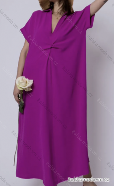 Šaty dlouhé krátký rukáv dámské (S/M ONE SIZE) ITALSKÁ MÓDA IMPMD2356101