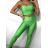 Souprava sportovní top a legíny dlouhé dámská (S/M ONE SIZE) ITALSKÁ MÓDA IMPLP2372755/DU S/M neon zelená