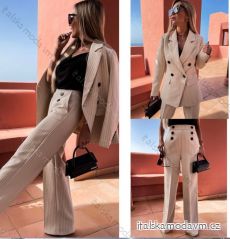 Souprava elegantní kalhoty dlouhé a sako dlouhý rukáv dámská (S/M ONE SIZE) ITALSKÁ MÓDA IMPGM23237006
