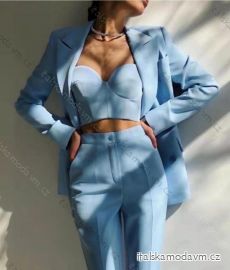 Souprava elegantní kalhoty, sako a top dámská (S-XL) ITALSKÁ MÓDA IMPGM233790-02