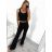 Súprava nohavice dlhé a top na ramienka dámska (S/M ONE SIZE) TALIANSKA MÓDA IMPSH23L32589