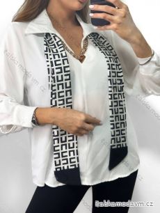 Tunika/halenka košilová dlouhý rukáv dámská (S/M ONE SIZE) ITALSKÁ MÓDA IMPGM2323110