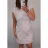 Šaty lněné volnošasové krátký rukáv dámské (L-3xl) ITALSKÁ MÓDA IM421664/DR L růžová