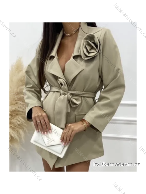 Šaty elegantní kabátkové dlouhý rukáv dámské (S/M ONE SIZE) ITALSKÁ MÓDA IMPMD2386083