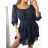 Šaty letní 3/4 dlouhý rukáv dámské (S/M ONE SIZE) ITALSKÁ MÓDA IMW230931/DU S/M tmavě růžová