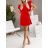 Šaty elegantní s volánky krátký rukáv dámské (S/M ONE SIZE) ITALSKÁ MÓDA IMD23279