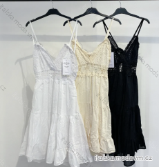 Šaty letní krajkové na ramínka dámské (S/M ONE SIZE) ITALSKÁ MÓDA IMPMD2385891