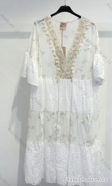 Šaty krajkové letní krátký rukáv dámské (S/M ONE SIZE) ITALSKÁ MÓDA IMPMD2335998