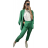 Souprava elegantní sako a kalhoty dámská (S/M ONE SIZE) ITALSKÁ MÓDA IMWB23043/DU S/M zelená