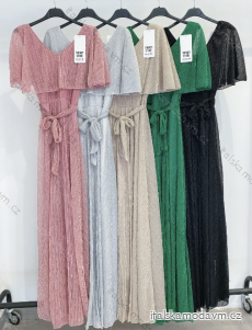 Šaty dlouhé letní carmen krátký rukáv dámské (S/M ONE SIZE) ITALSKÁ MÓDA IMPMD2323395