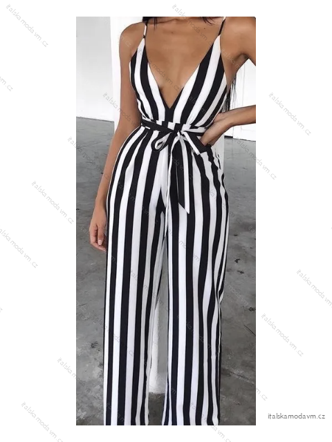 Overal dlhý na ramienka dámsky prúžok (S/M ONE SIZE) TALIANSKA MÓDA IMPMD2327444