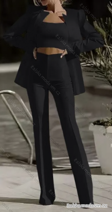 Souprava elegantní kalhoty dlouhé, top na ramínka a sako dlouhý rukáv dámská (S/M ONE SIZE) ITALSKÁ MÓDA IMPMD236331/6332