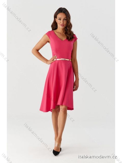 Šaty spoločenské bez rukávu dámske (36-56) POLSKÁ MÓDA PMLMR23KAREN fuchsiová 38