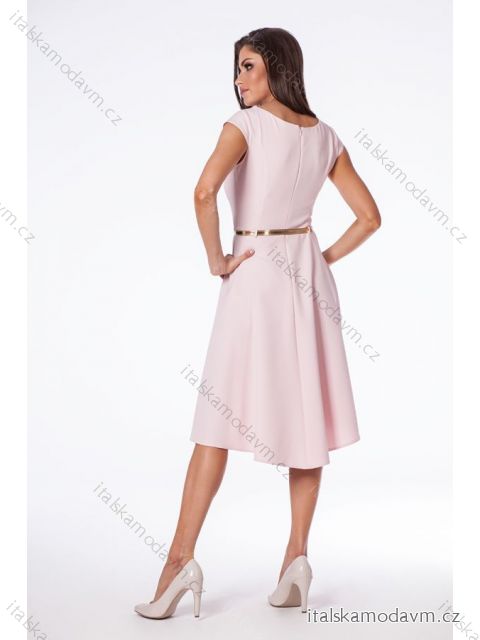 Šaty společenské bez rukávu dámské (36-56) POLSKÁ MÓDA PMLMR23KAREN-3 světle růžová 44