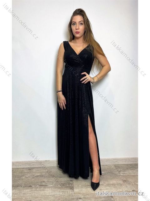 Šaty dlouhé společenské bez rukávu dámské (34-54) POLSKÁ MÓDA PMLMR23ANITA-3 čierna 38