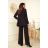 Souprava elegantní kalhoty dlouhé a sako dlouhý rukáv dámská nadrozměr (34-54) POLSKÁ MÓDA PMLMR23GARNITUR-1 Černá 36