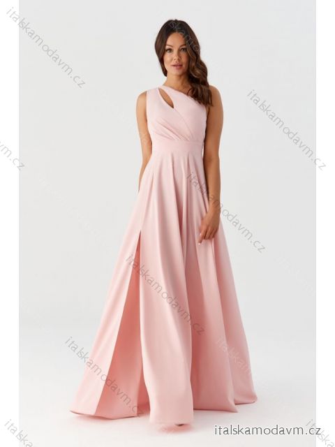Šaty dlouhé společenské bez rukávu dámské (34-44) POLSKÁ MÓDA PMLMR23JULIA-1 svetlo ružová 36