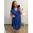 Šaty krátký rukáv dámské nadrozměr (XL/2XL/3XL ONE SIZE) ITALSKá MóDA IM423ANTONIA