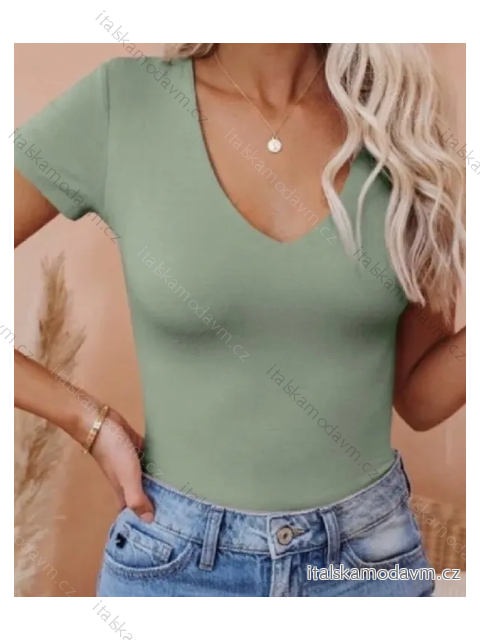 Tričko krátky rukáv dámske (S/M ONE SIZE) TALIANSKA MÓDA IMPMD239717b