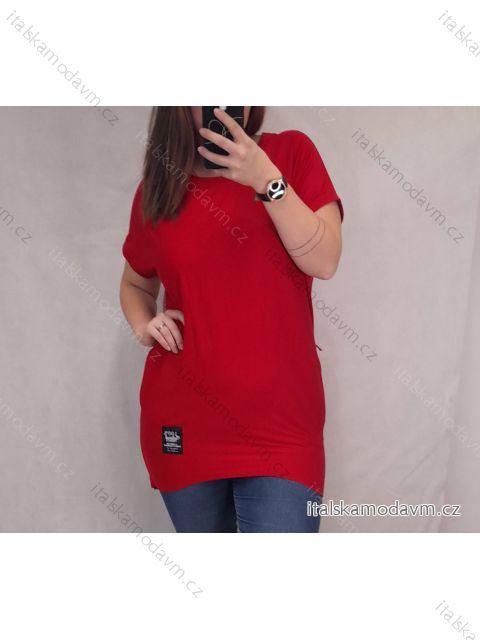 Tunika oversize krátký rukáv dámská (L/XL ONE SIZE) ITALSKÁ MÓDA IMD21472/DR