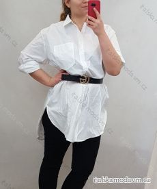 Košile dlouhý rukáv dámská  (uni L-XL) ITALSKá MODA IMS20001 bíllá