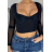 Top croptop dlouhý rukáv dámský (S/M ONE SIZE) ITALSKÁ MÓDA IMPMD2314893