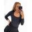 Body dlhý rukáv dámske (S/M ONE SIZE) TALIANSKA MÓDA IMPLP2355350060/DU S/M čierna
