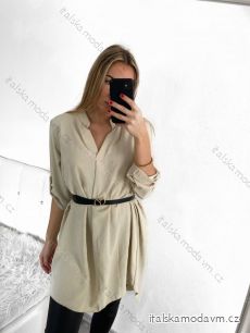 Tunika prodloužená košilová dlouhý rukáv dámská (S/M/L ONE SIZE) ITALSKÁ MÓDA IMPSH223297