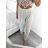 Kalhoty letní dlouhé dámské (S/M ONE SIZE) ITALSKÁ MÓDA IMW2331086/DU S/M bílá