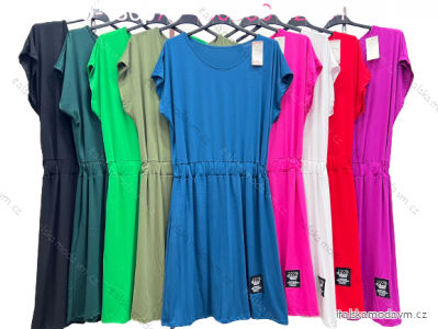 Šaty letní krátký rukáv dámské nadrozměr (XL/2XL/3XL ONE SIZE) ITALSKá MóDA IM423285