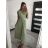 Šaty dlouhé elegantní icecool bez rukávu dámské (M/L, XL/XXL) AINUOSI   ITALSKÁ MODA IMB229927/DUR zelená M / L