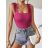 Tílko body dámské na ramínka dámské (S/M ONE SIZE) ITALSKá MóDA IMM23M13092/DU S/M starorůžová