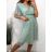 Šaty elegantné spoločenské krátky rukáv dámske (S/M/L/XL ONE SIZE) TALIANSKA MÓDA IMPSH2335891V/DURL/XL staroružová