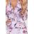 421-3 Šifonové šaty s volánky a širokou gumičkou - divoké růže