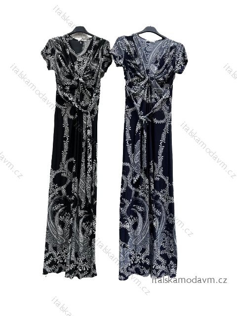 Šaty dlouhé icecool dlouhé krátký rukáv dámské nadrozměr (L/XL/2XL ONE SIZE) AIUNOSI ITALSKÁ MÓDA IMD23365