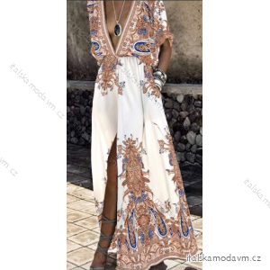 Šaty dlouhé elegantní krátký rukáv dámské (S/M ONE SIZE) ITALSKÁ MÓDA IMPCF233600-23