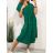 Šaty košilové krátký rukáv dámské (S/M/L ONE SIZE) ITALSKÁ MÓDA IMWB23295/DUR zelená