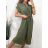 Šaty košilové krátký rukáv dámské (S/M/L ONE SIZE) ITALSKÁ MÓDA IMWB23295/DR M/L světle modrá