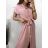 Šaty košilové krátký rukáv dámské (S/M/L ONE SIZE) ITALSKÁ MÓDA IMWB23295/DR M/L světle modrá