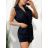 Overal krátký elegantní bez rukávu dámský (S/M ONE SIZE) ITALSKÁ MÓDA IMM23M27269/DU S/M čierna