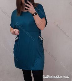 Šaty oversize krátký rukáv dámské nadrozměr (4XL/5XL ONE SIZE) ITALSKÁ MÓDA IM423002
