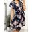 Šaty šifonové květované letní krátký rukáv dámské (S/M ONE SIZE) ITALSKÁ MÓDA IM4231157-1/DR S/M Černá