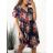 Šaty šifónové kvetované krátky rukáv dámske (S/M/L ONE SIZE) TALIANSKA MÓDA IM423262