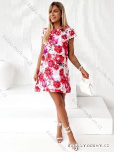 Šaty elegantní letní krátký rukáv dámské (S/M ONE SIZE) ITALSKÁ MÓDA IMD23424-5