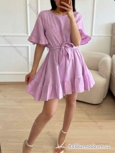 Šaty mušelínové letní krátký rukáv dámské (S/M ONE SIZE) ITALSKÁ MÓDA IMD23431