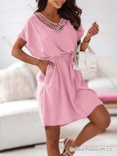 Šaty letní krátký rukáv dámské (S/M ONE SIZE) ITALSKÁ MÓDA IMD23441