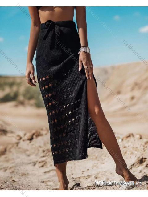 Souprava pletená sukně top na ramínka dámská (S/M ONE SIZE) ITALSKÁ MÓDA IMM23M8509/DU S/M Černá